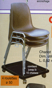Chariot pour chaises coquilles Elvas 3